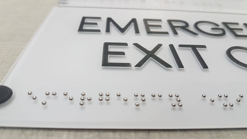Emergency Exit Braille Sign